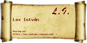 Lex István névjegykártya